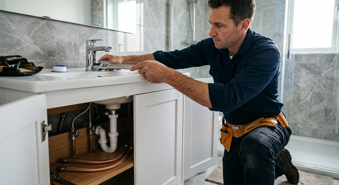 Pose de mitigeur chromé par un plombier à Savigny-sur-Orge